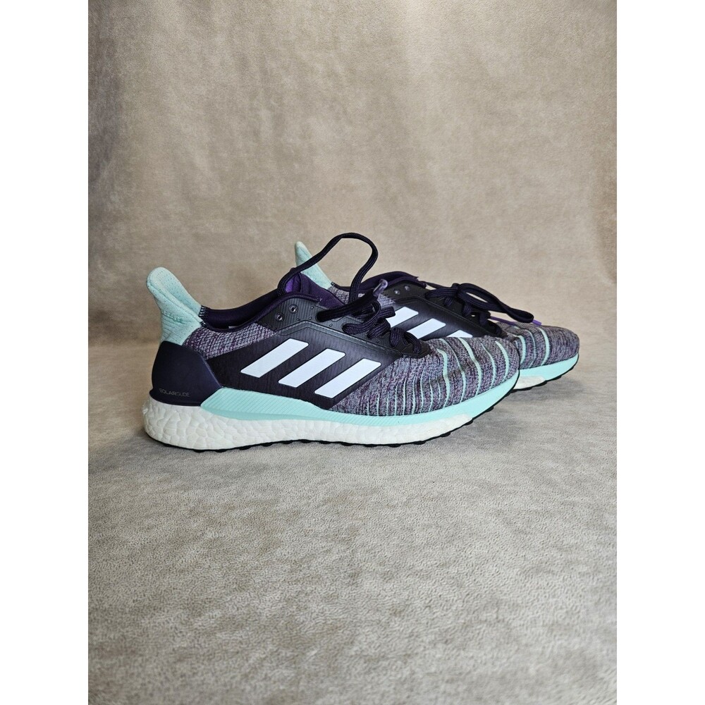 Women's Size 7.5 Adidas Solar Glide Grey Clear Mint Women's Running Shoes EUC